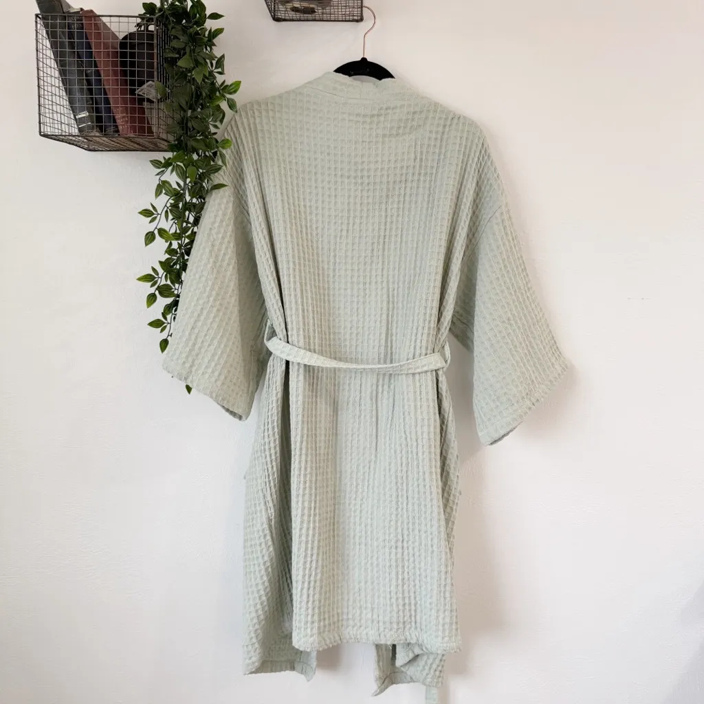 Bathen Seafoam Cotton Robe OS Green Size undefined - Image 3