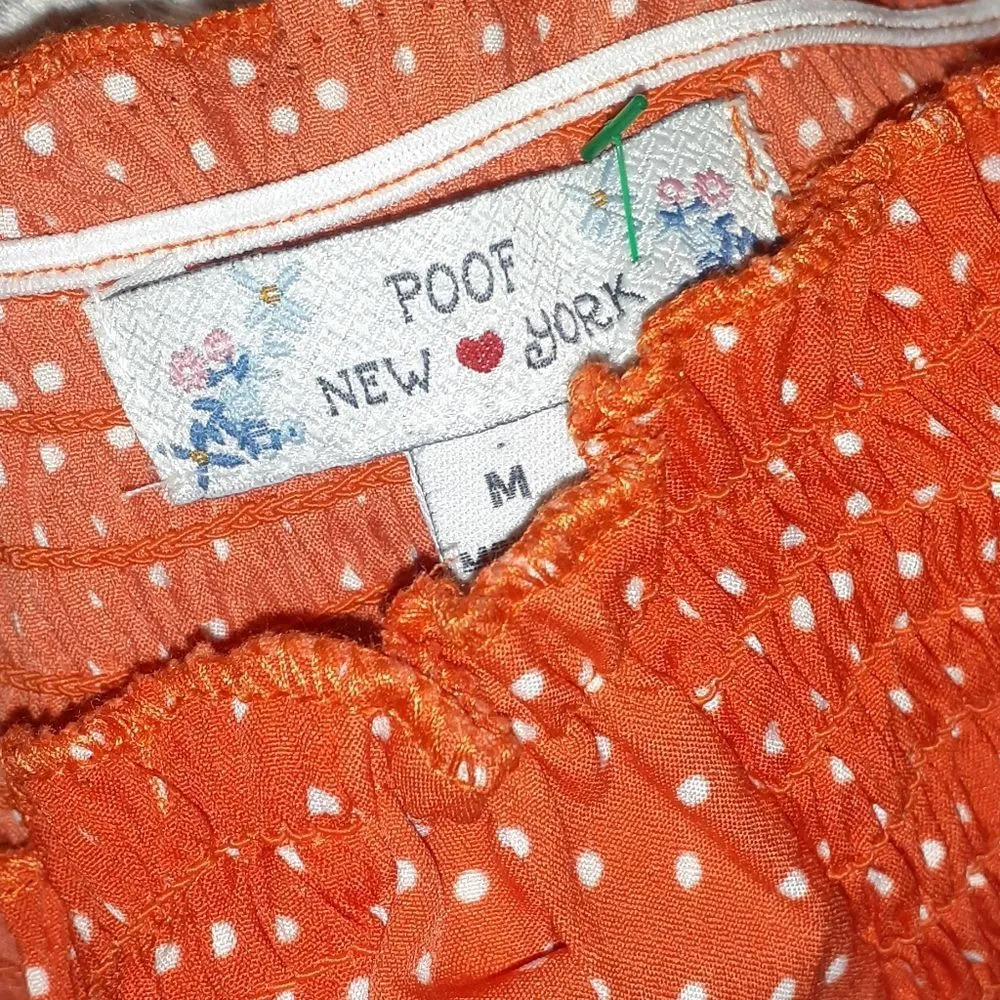Poof Orange Polka Dot Dress SIZE M - Image 3