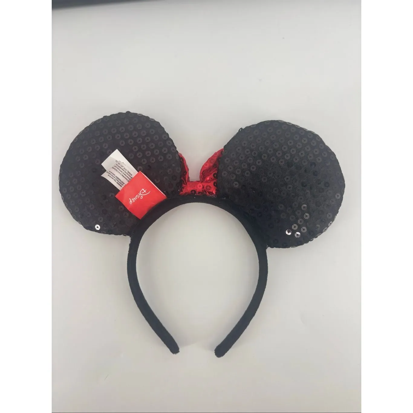 Disney Minnie Mouse Sequin Ears Black with Red sequins Bow Headband - Image 5