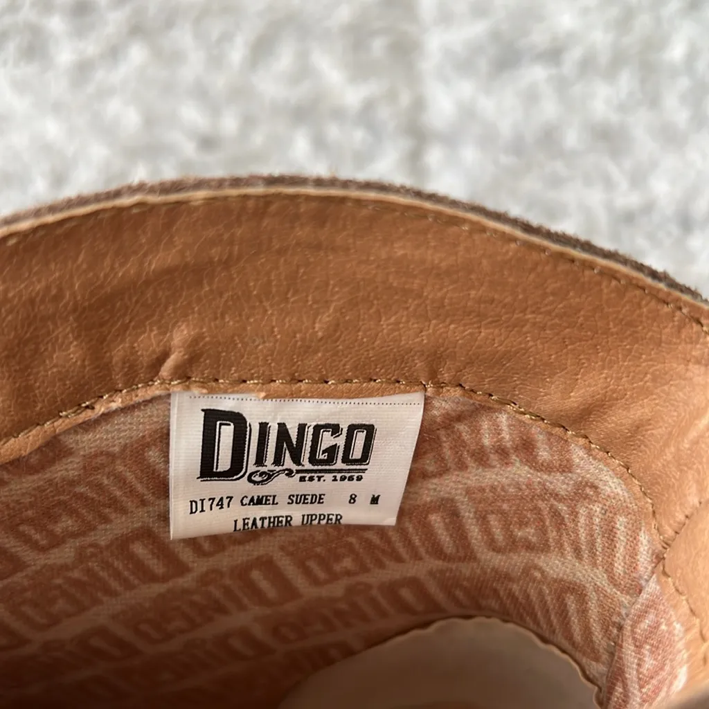 Dingo Gummy Bear Harness Western Fashion Booties Snip toe camel suede NWT size 8 - Image 4