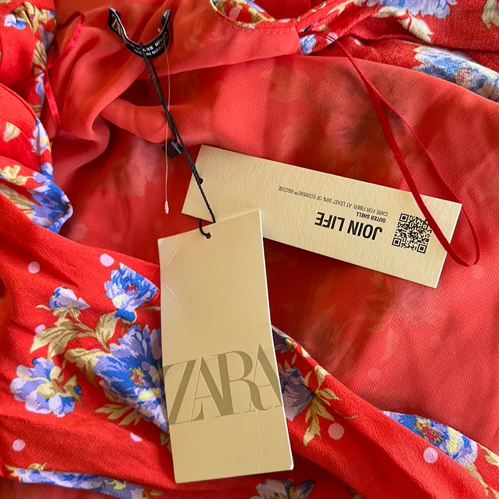 NWT ZARA FLORAL WRAP DRESS CHIFFON FABRIC BLOGGERS FAV - Image 10