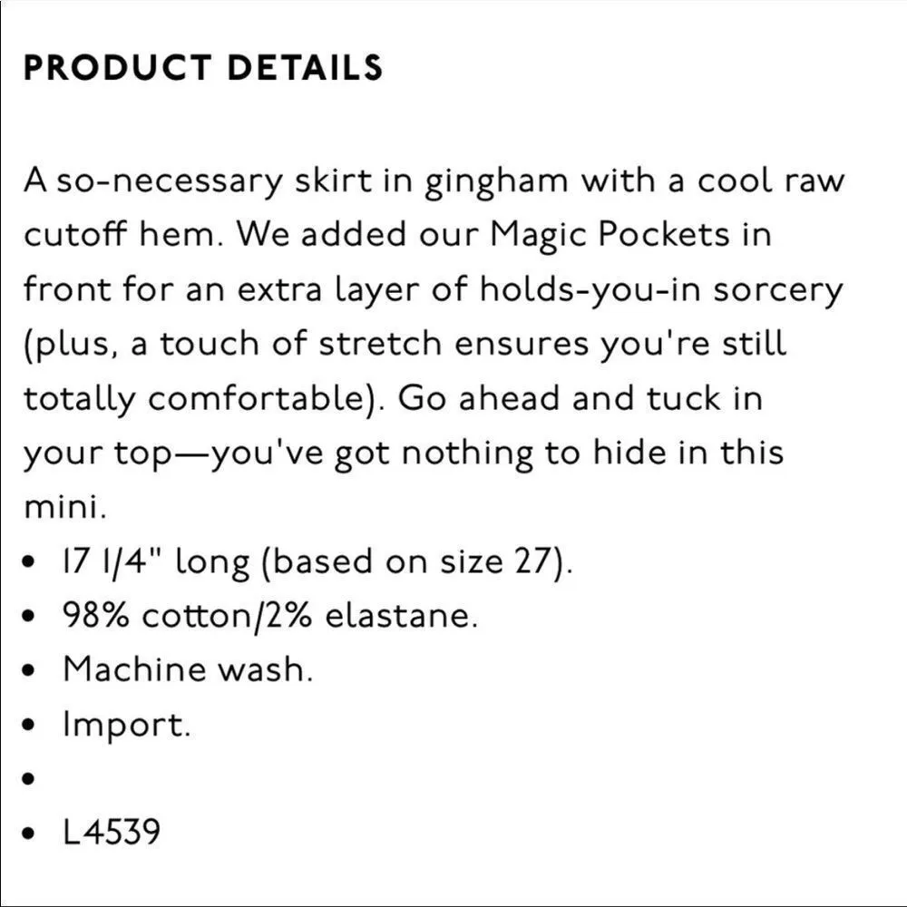 Madewell gingham check raw hem mini skirt 28 - Image 6