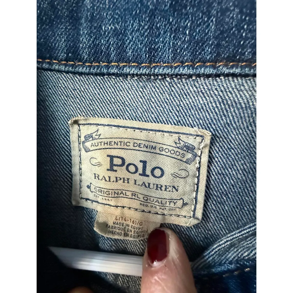 Polo Ralph Lauren Authentic Denim Jacket with American Flag Patch - Image 3