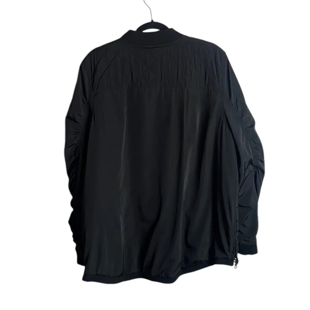 Logo By Lori Goldstein Size Xl Bomber Jacket Black Full Zip Quilted Liner - Image 5