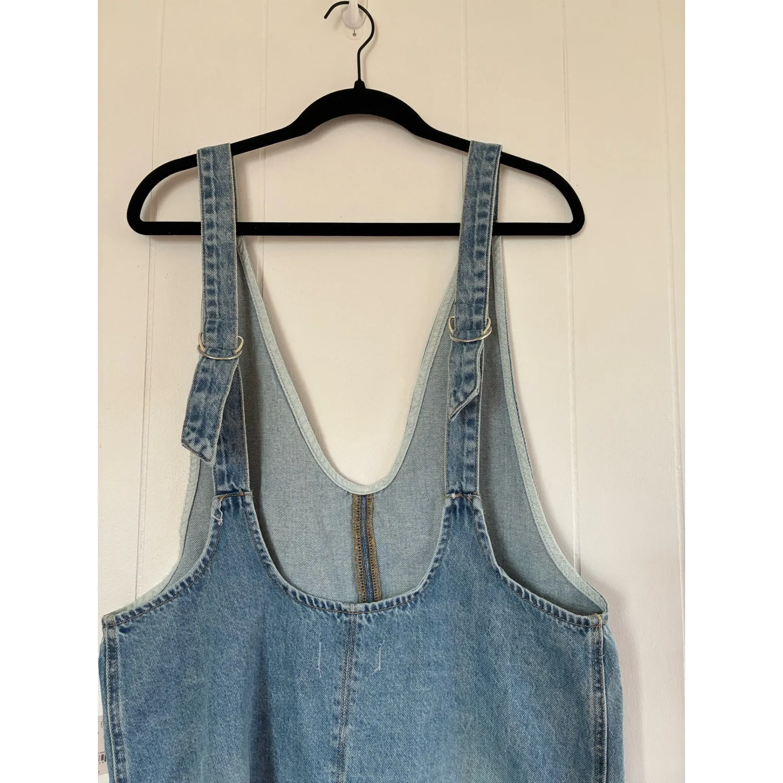 NWT WE THE FREE Women High Roller Cotton Denim Skirtall Blue A Line Pockets M - Image 4