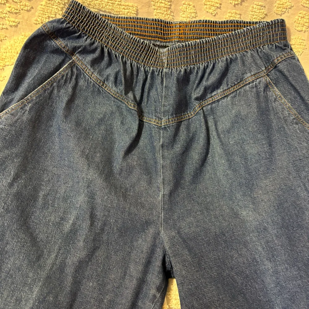 American Sweetheart Brand Elastic Waist Pull On Jeans Size 12 Vintage - Image 2