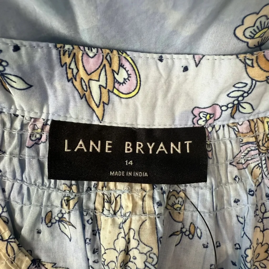 Lane Bryant Light Blue Floral Midi Dress - New - Size 14 - Image 6