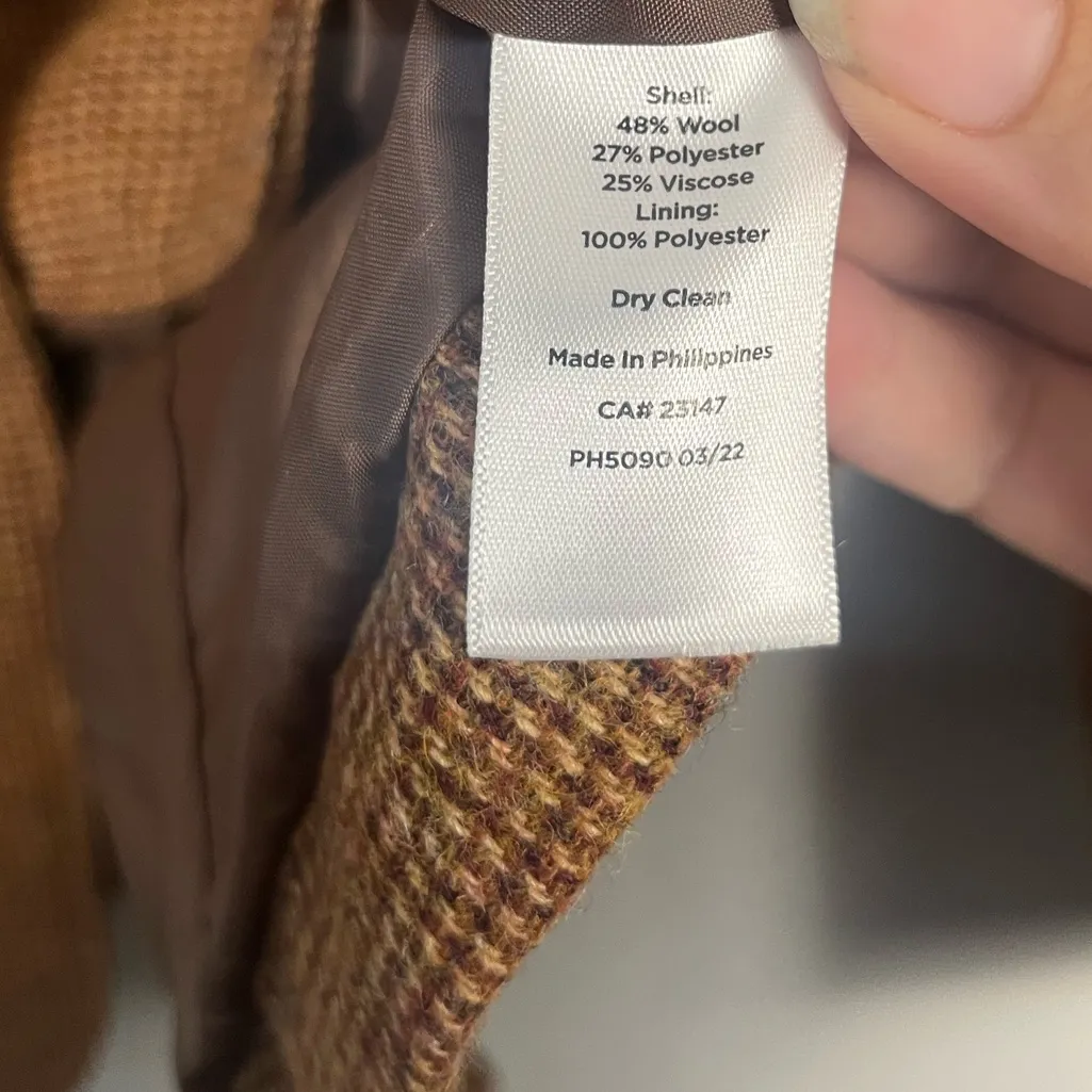 Talbots Classic Shetland Wool Blend Blazer Herringbone Women's 14 - Image 5