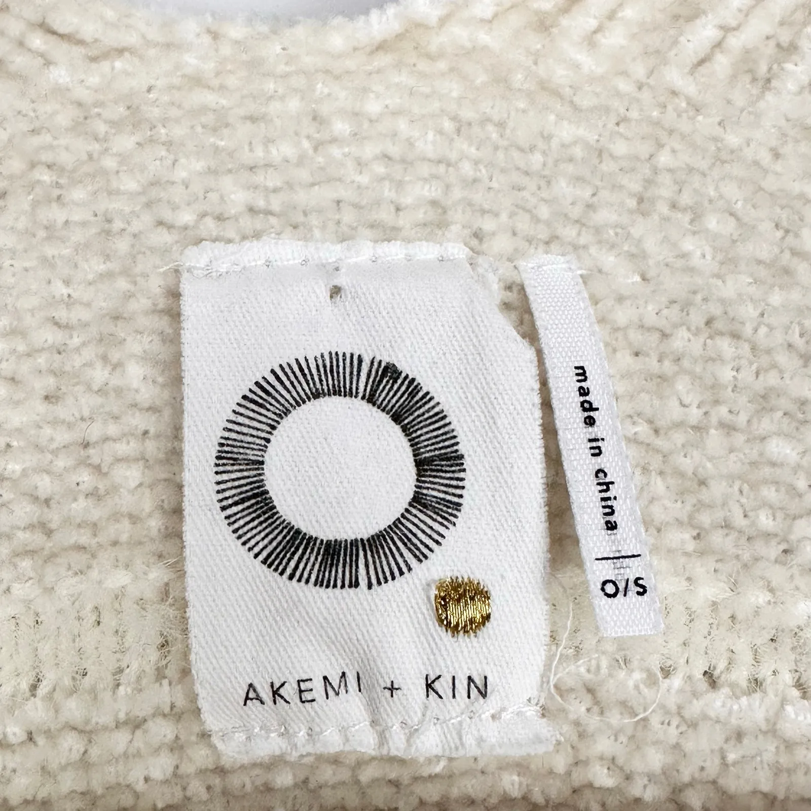 Anthropologie Akemi + Kin Miette Chenille Cozy Kimono Fringe Trim Ecru Free Size - Image 5