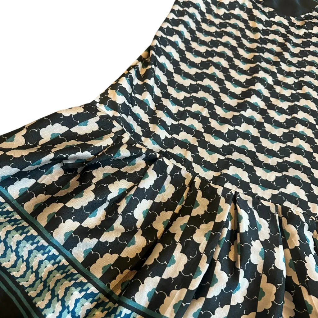 Cotelac Fun Print Fit N Flare Dress Sleeveless Shift Satin Bohemian Size 6 Women Gray - Image 5