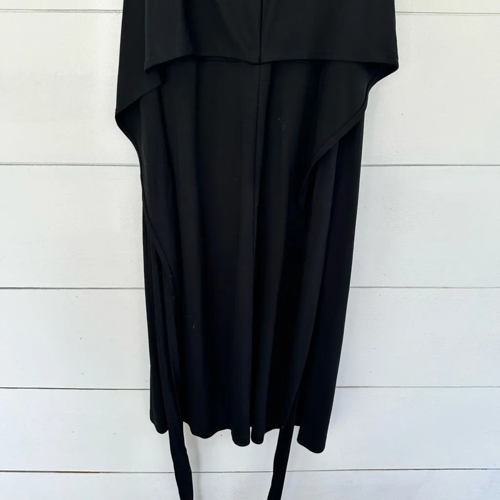 Lauren Ralph Lauren Women’s Large Black Stretchy Slinky Black Dress with Belt - Image 7