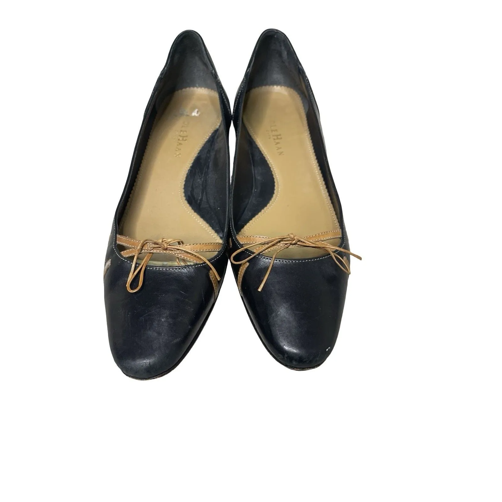 Cole Hann Women Shoes Kitten Heel Fall Autumn Bow size 7.5 Black - Image 2