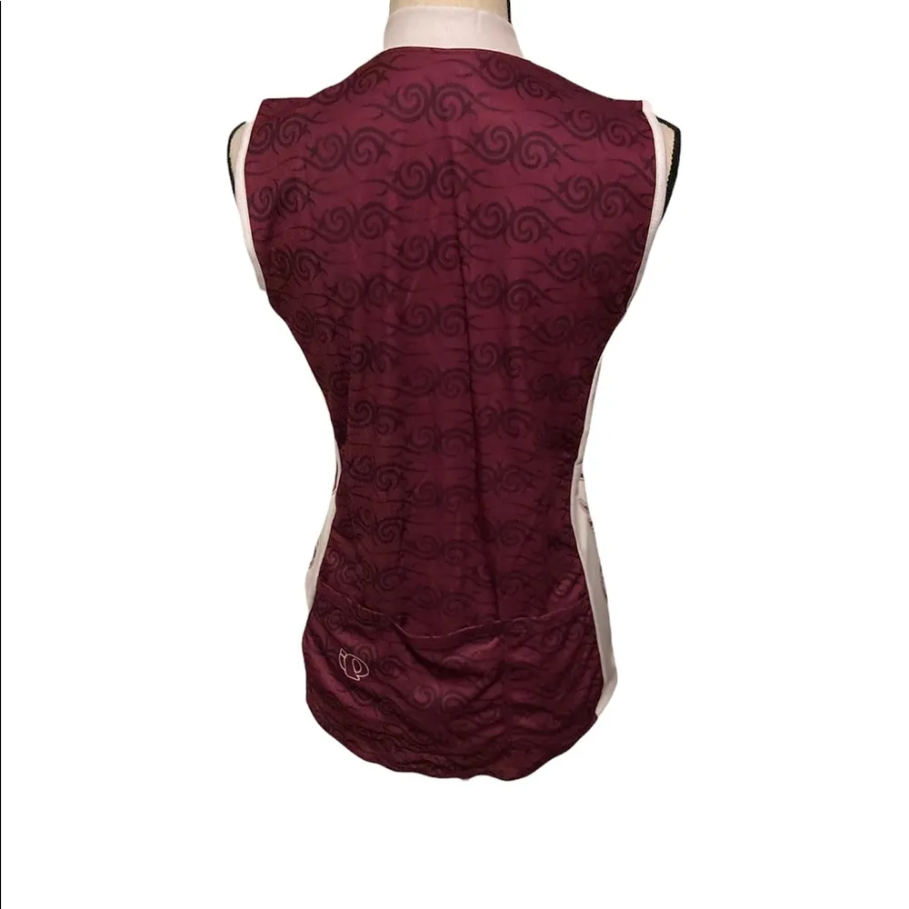 NWT Pearl Izumi sleeveless quarter zip purple & white size L cycling top. - Image 3