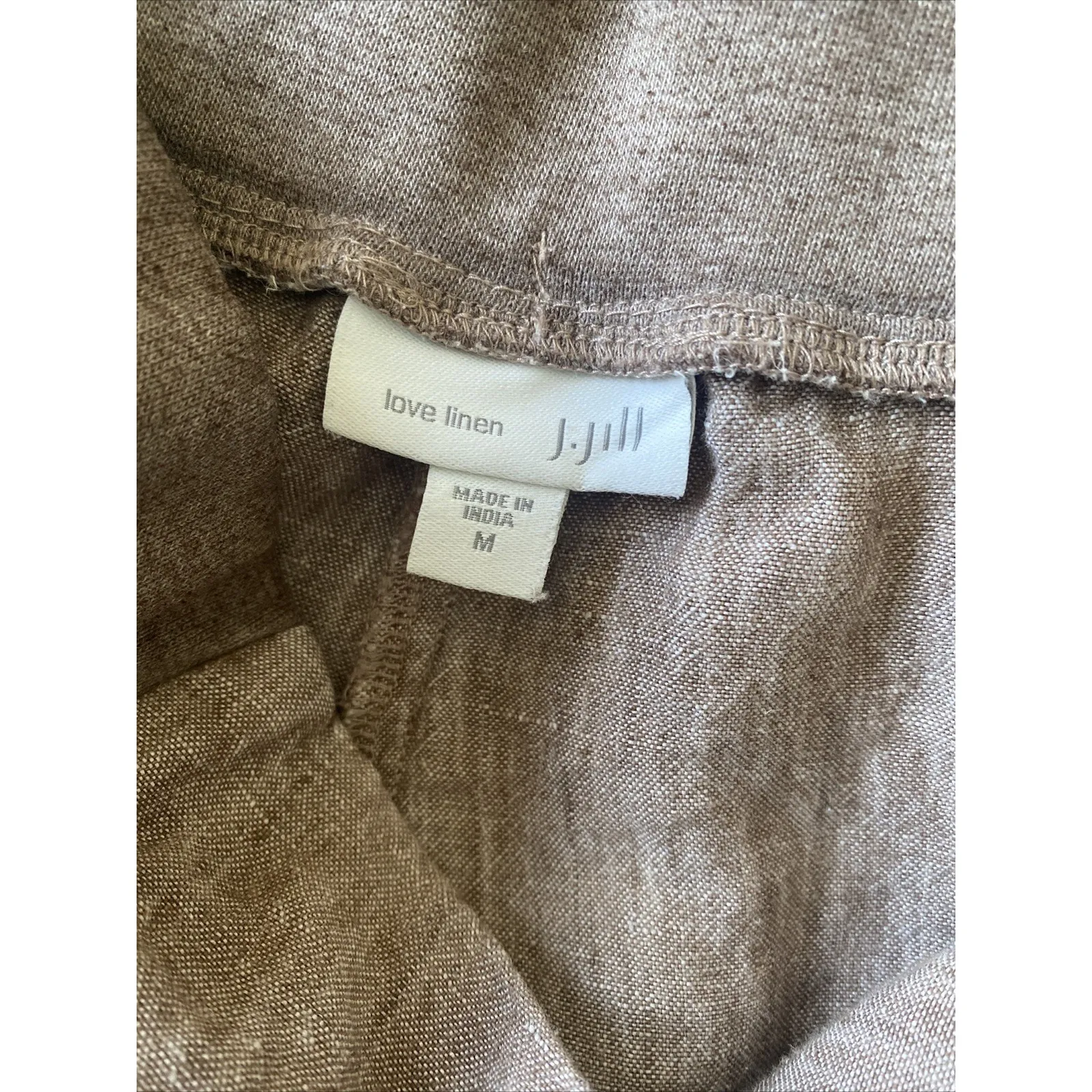 J Jill Love Linen Womens Medium Brown Straight Leg Pants Linen Lagom Size L - Image 6