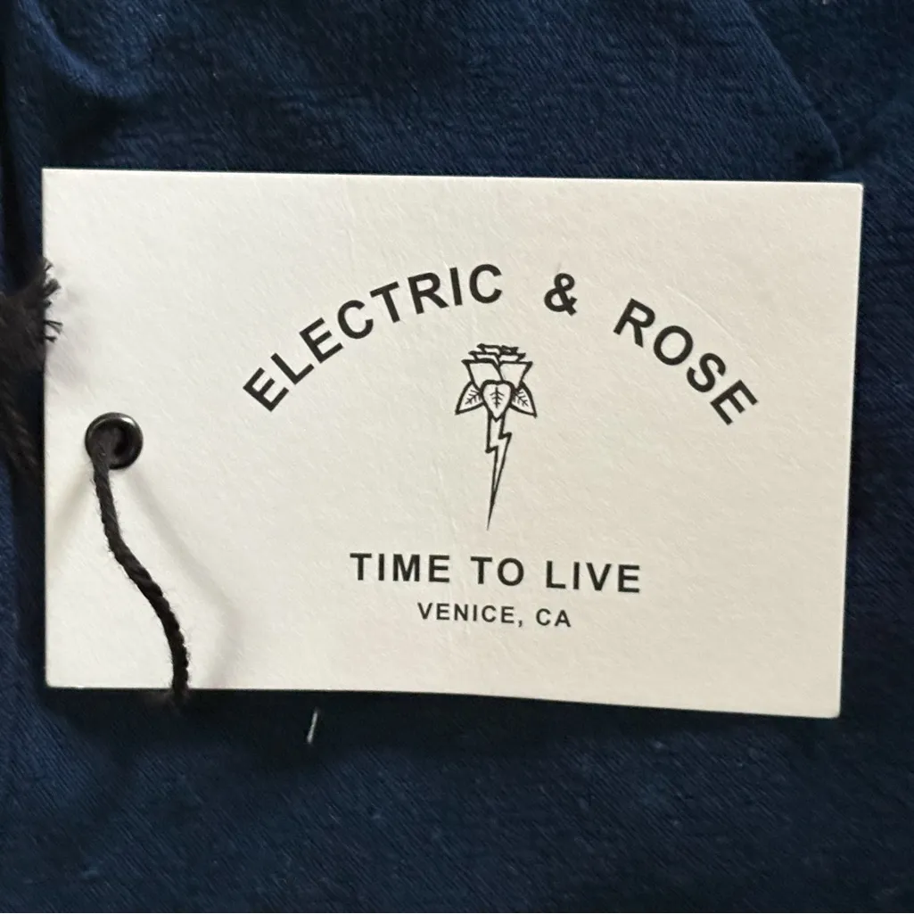 Electric & Rose Deep Blue Maxi‎ Dress Linen Blend Size XL NWT - Image 4