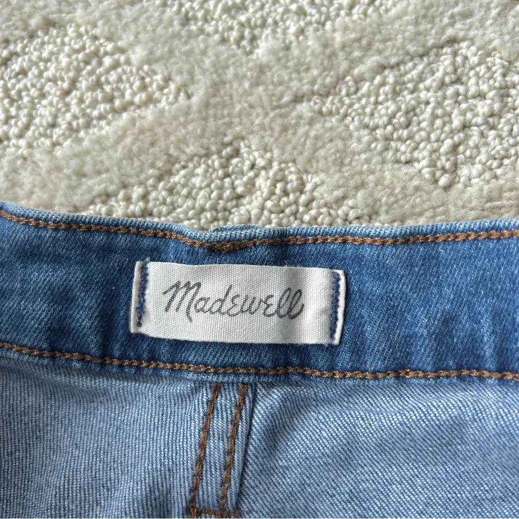 Madewell High Rise Slim Crop Boy Jean Raw Edge Medium Wash Size 26 - Image 6
