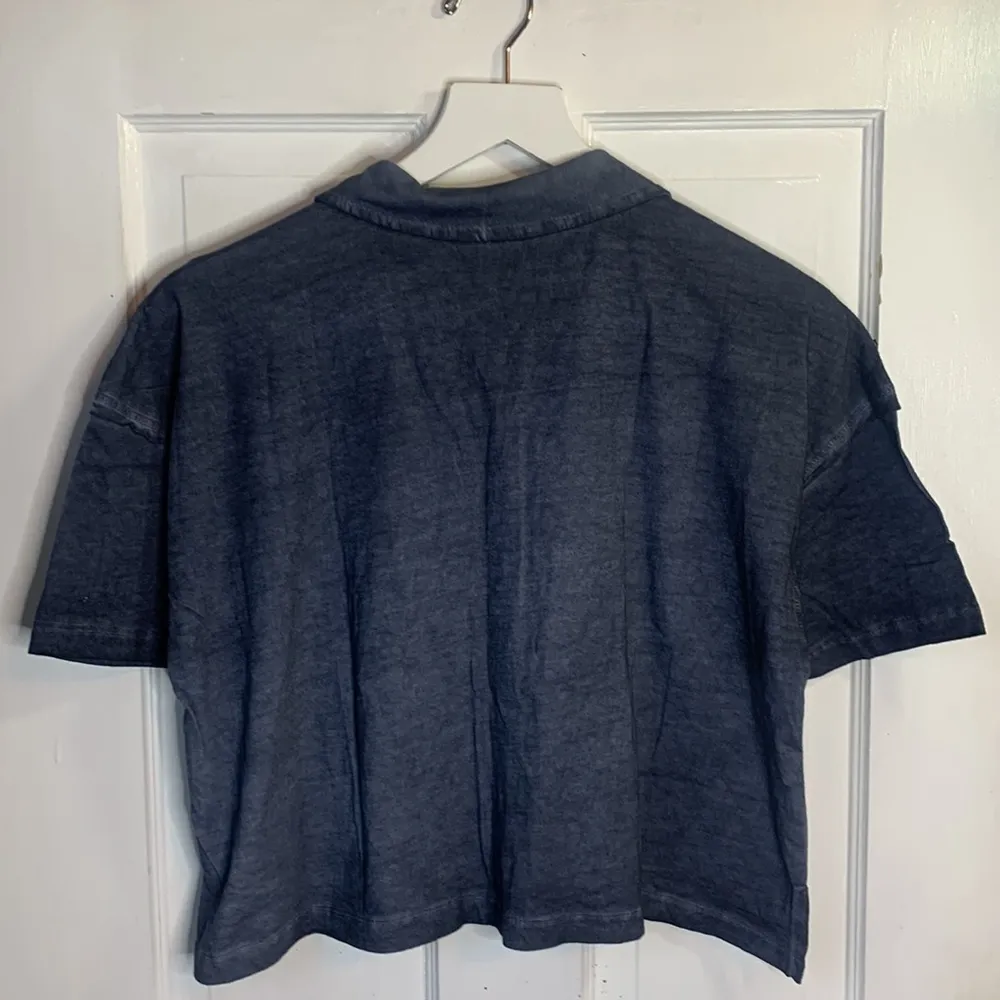 Free People Navy Weekend Rush Button Down Collared Top New with Tag W-506 Size S - Image 9