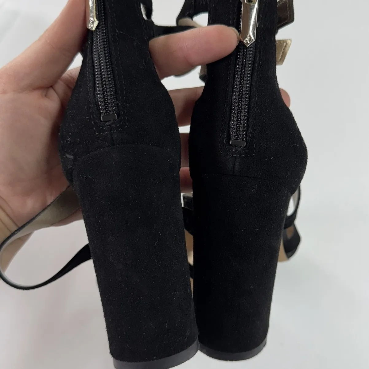 Sam Edelman Shoes Womens‎ Size 7M Black Yema Suede Block Heel Strappy Sandals - Image 7