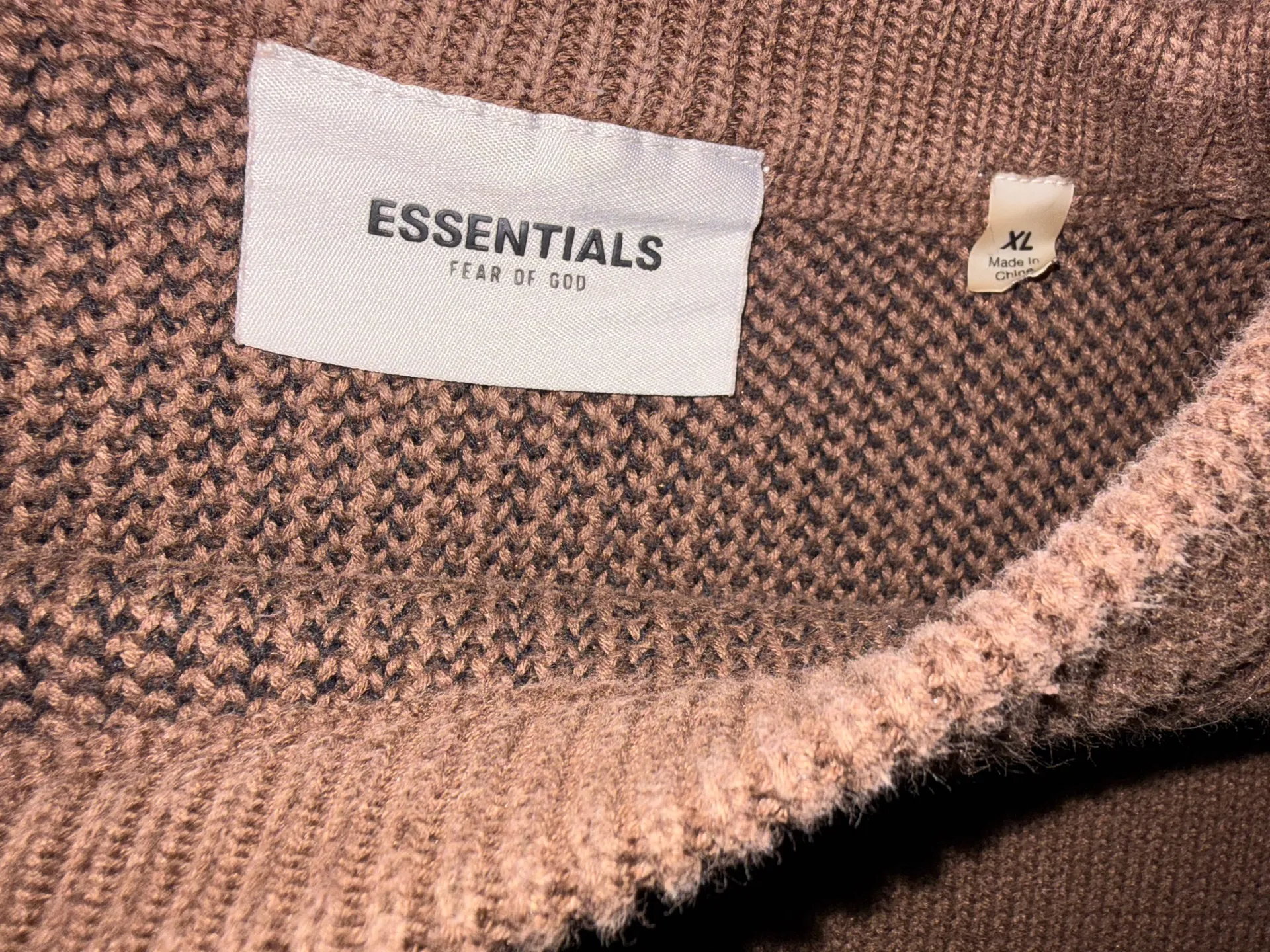 Essentials Brown Knitted Crewneck - Image 4
