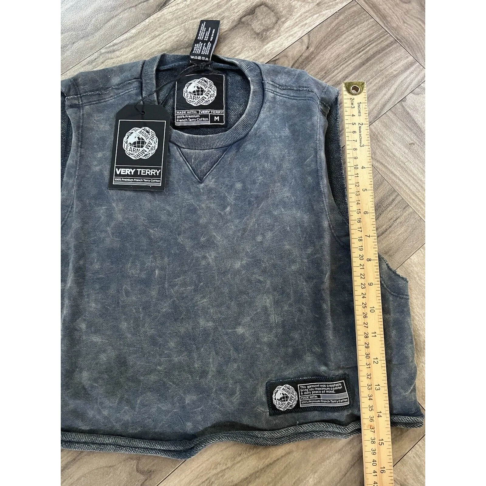 Alphalete   Very Terry Crop top Cutoff - Blue Topaz , Size Medium - Image 6