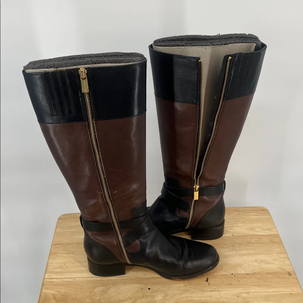 Michael Kors brown and black gold logo boots - Image 7