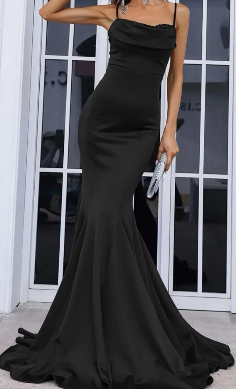Black Bodycon With Sequin Bust Prom Dress  - Image 3