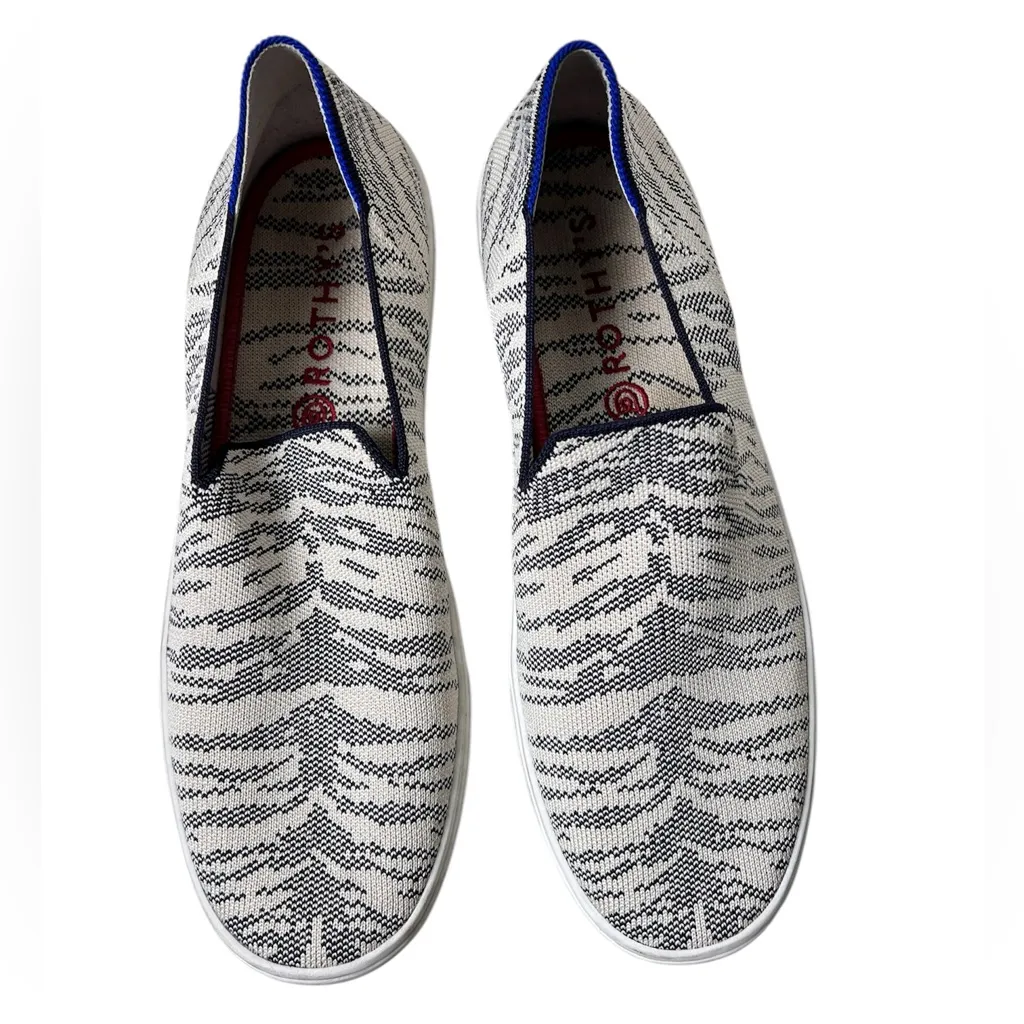 Rothy’s The Sneaker Maritime Tiger Blue Ivory Retired Women’s 10.5 - Image 2