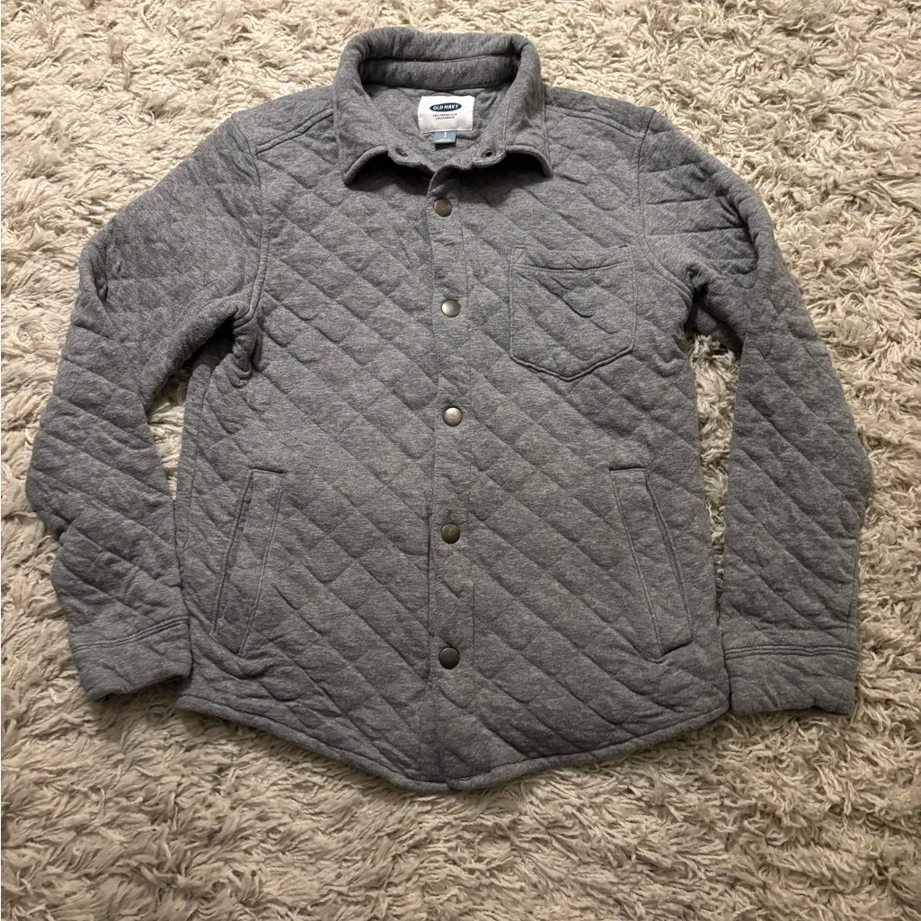 Old Navy Women's Gray Quilted Shirt Jacket Size SP - Image 10