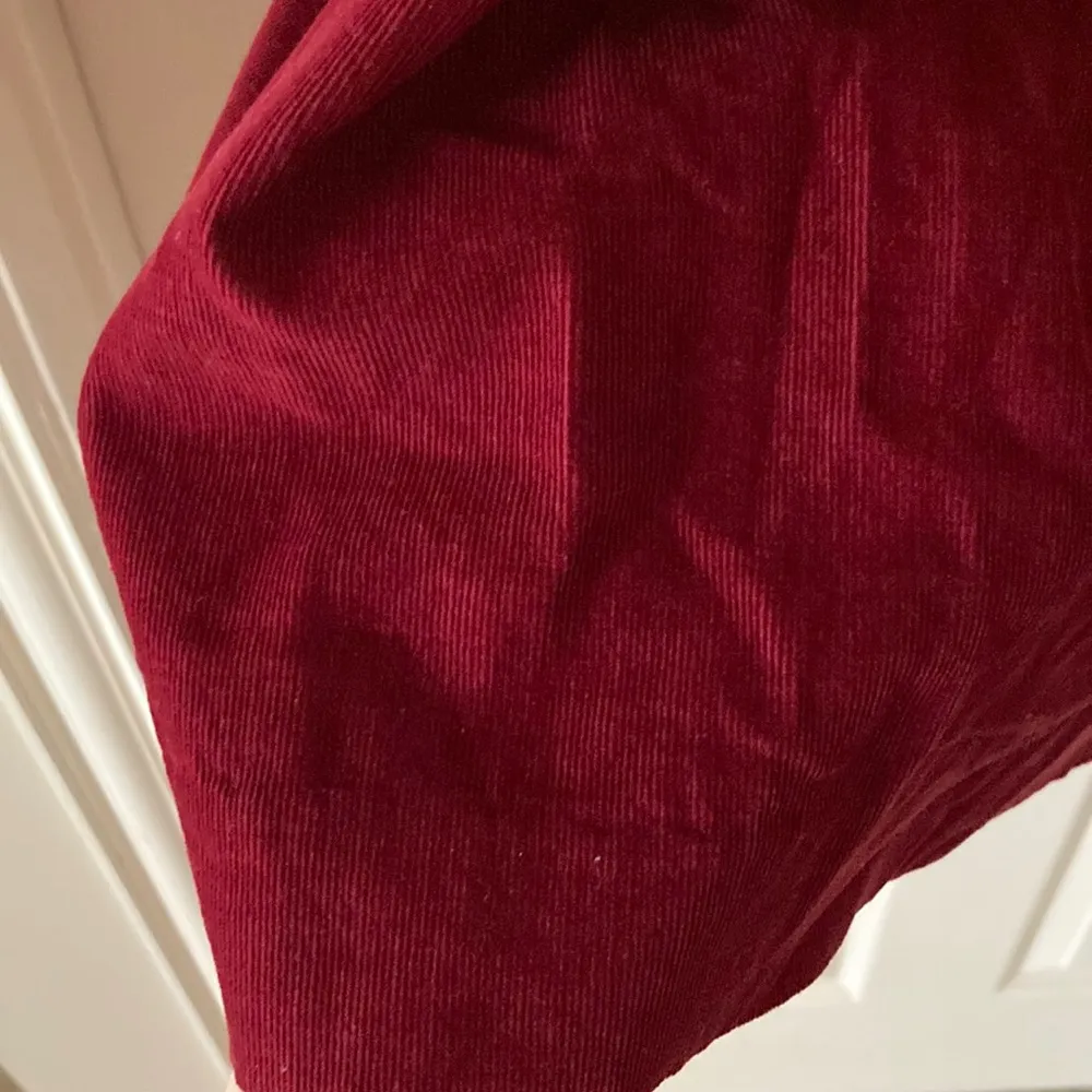 Vintage 1970s Corduroy Long Midi Maxi Skirt with Buttons Retro Boho Western Red Size 14 - Image 2