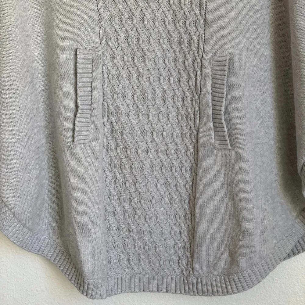 CAbi Pullover Cowl Neck Oversized Knit Sweater Poncho in Gray 3003 - Image 5