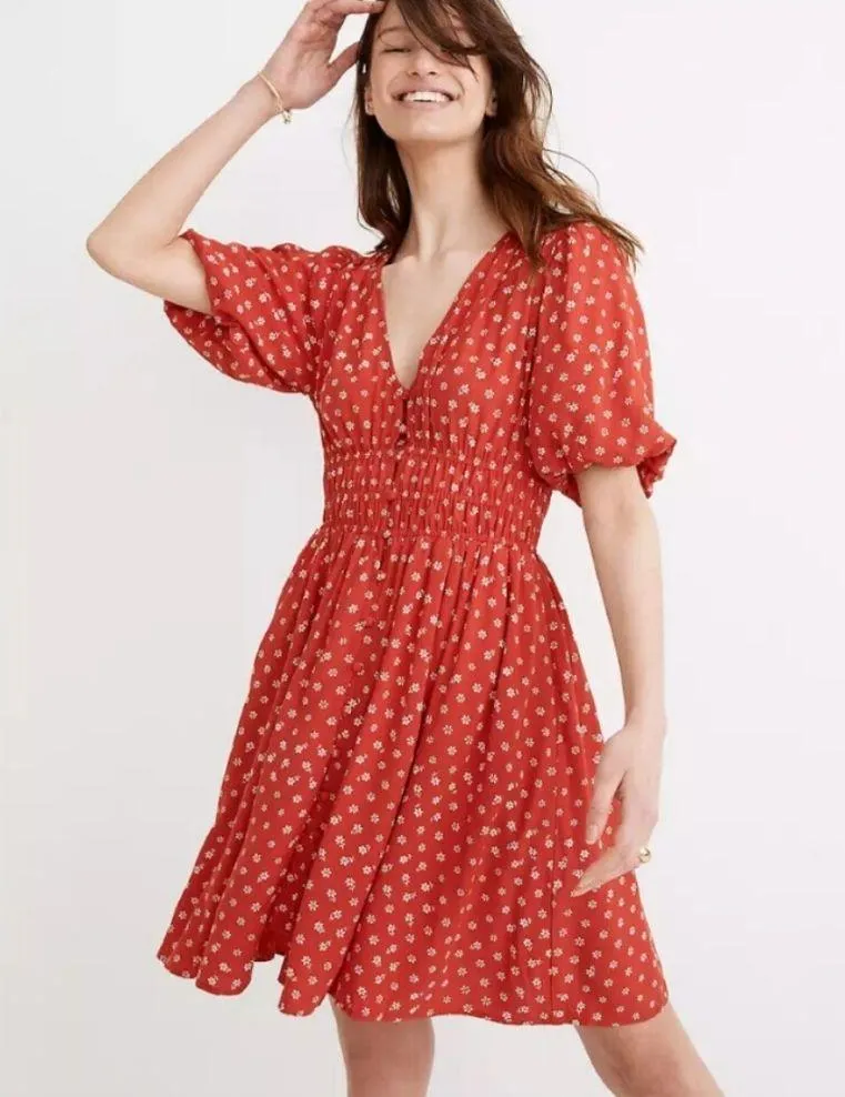 Madewell  Sophia Mini Dress in Bandana Flower Size M Red - Image 3