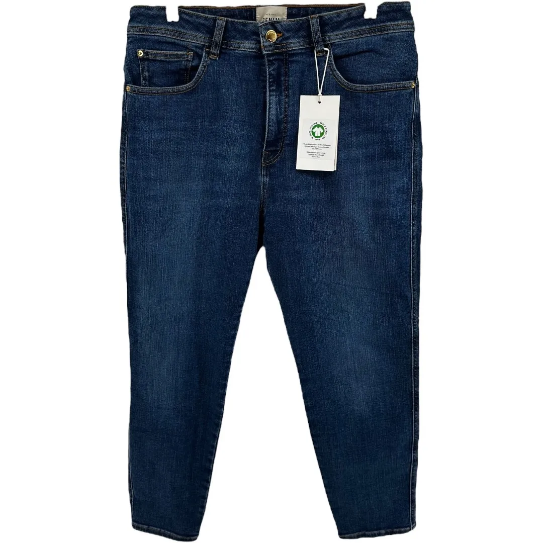 Sezane Parfait Jeans Slim Organic Cotton Mid Rise Medium Wash Blue 36 Tall NWT - Image 2