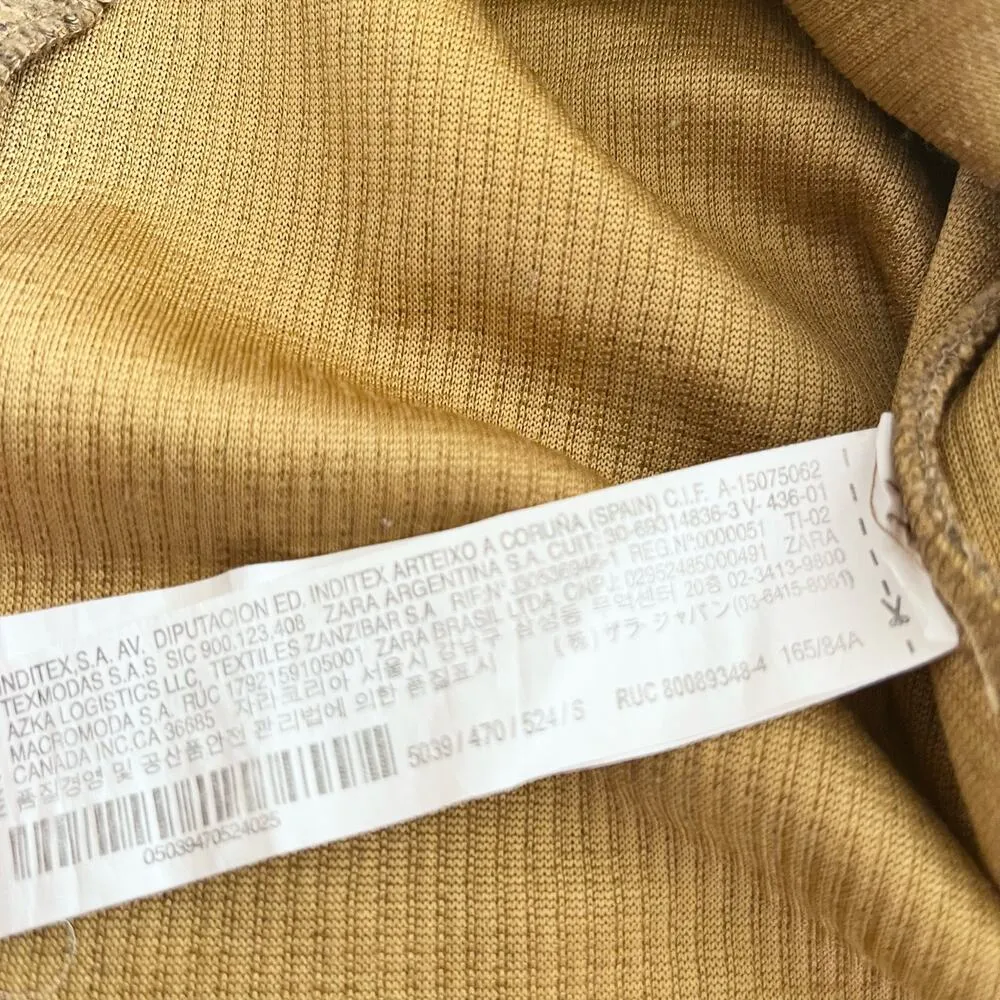 Zara mustard yellow mock neck shoulder padded sweater size Small - Image 8