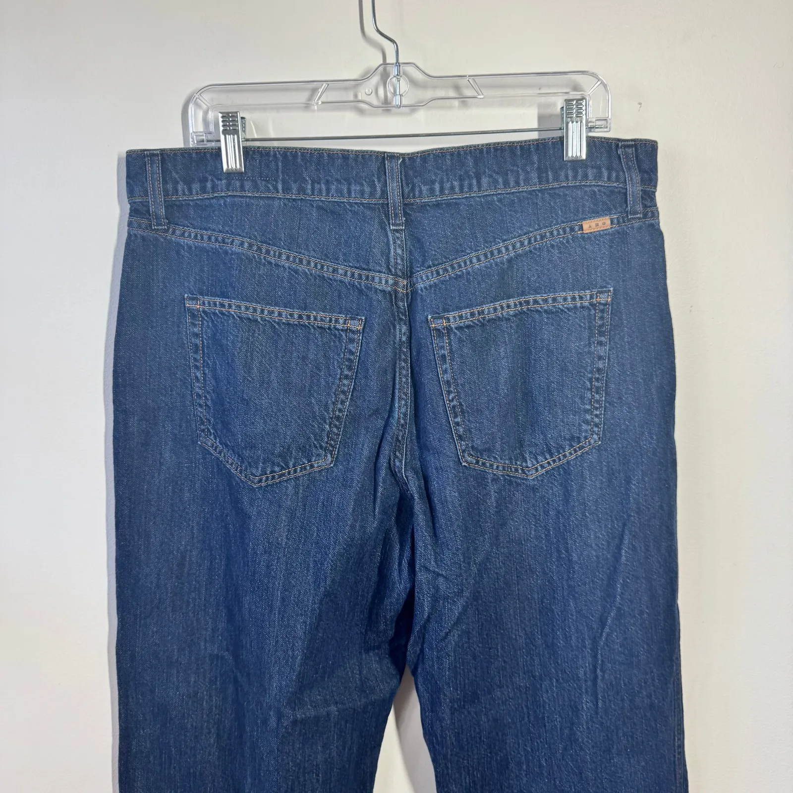 AYR The Jitney Jean Women 31 Blue Dark Wash Wide-leg Minimal Made in USA Modest - Image 8