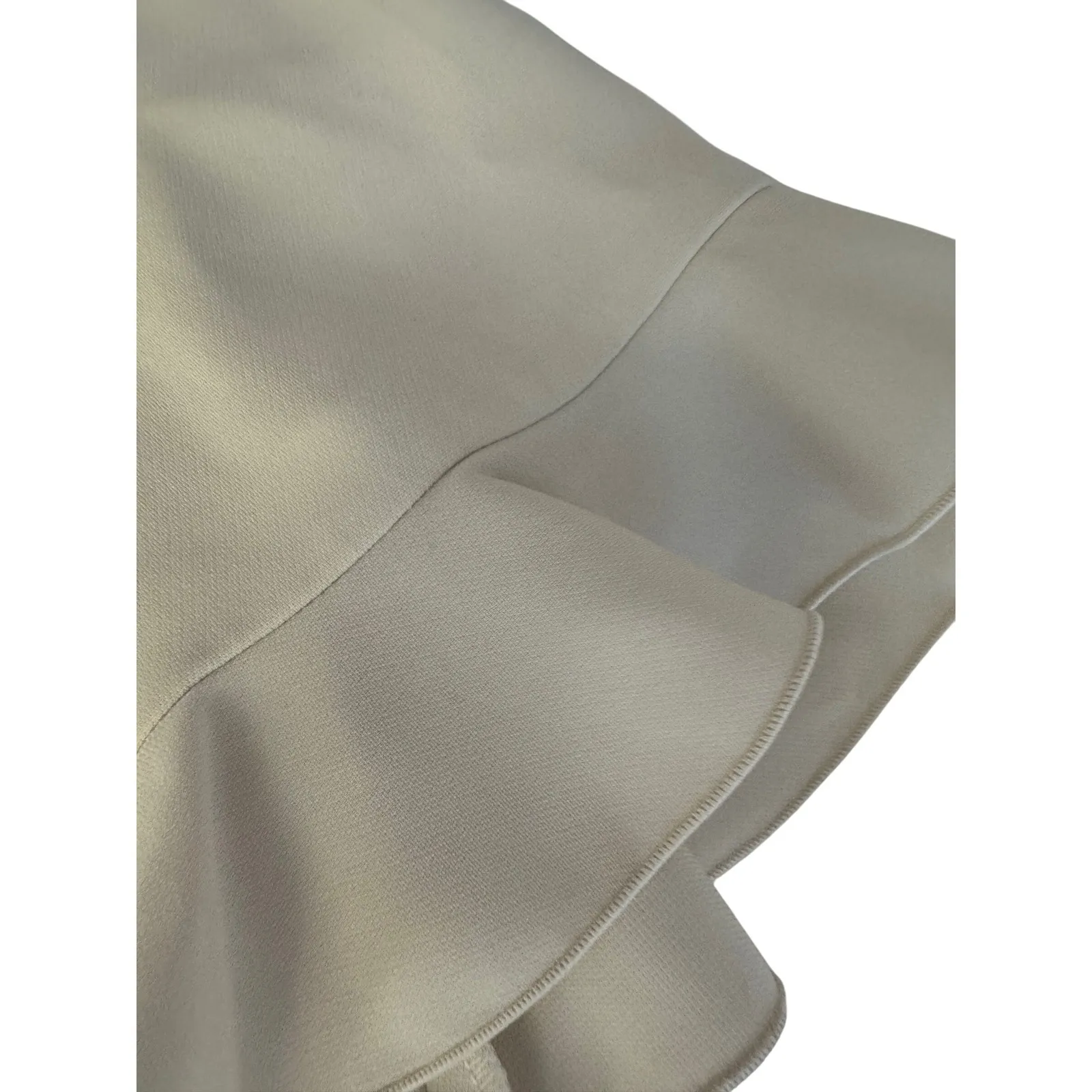 Size Small Max Mara Studio Women's Dress Short Sleeve Ruffle Hem Beige Tan - Image 2