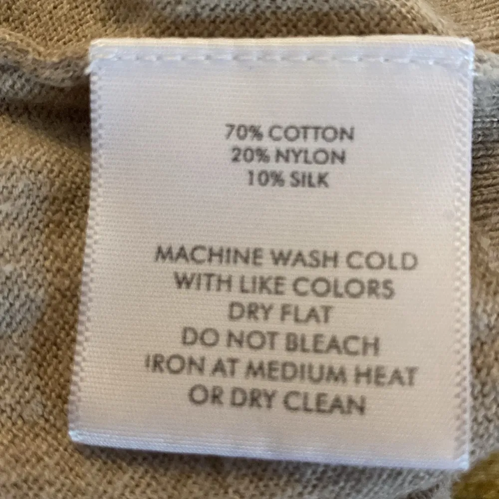 White + Warren Deep V Neck L/S Cotton Silk Blend Seam Detail Sweater Oatmeal S - Image 8