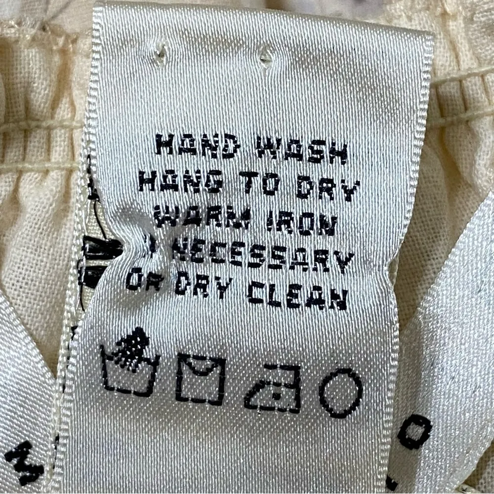 Max Studio Champagne Cream Belted Midi Dress Size Medium Retro Boho Print - Image 4