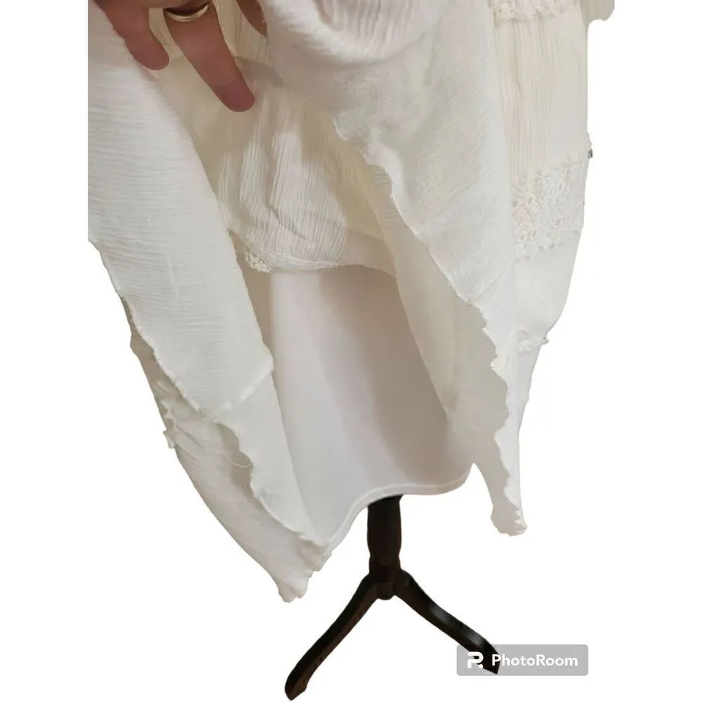 Solitaire Size Medium White Crochet Dress, Fully Lined - Image 4