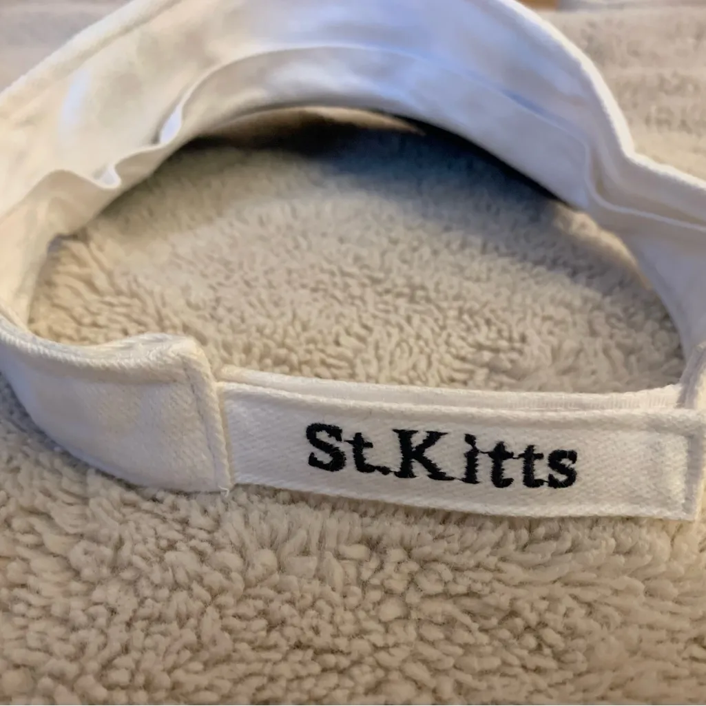Vintage St. Kitts Embroidered Adjustable One Size Visor Hat Cotton Tennis Golf - Image 4