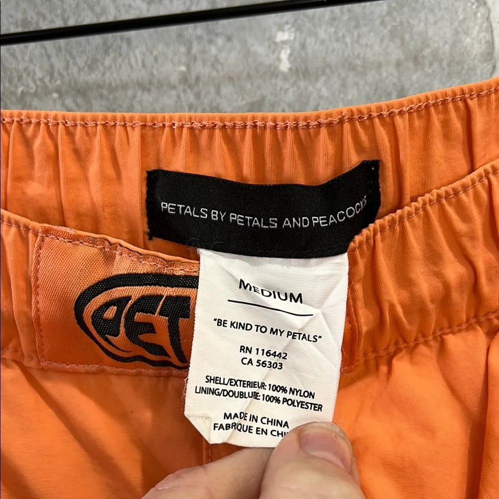 Petals by Petals by Peacock Size M Peach Nylon Ski Track Pants Windbreaker Y2K Orange Size M - Image 5