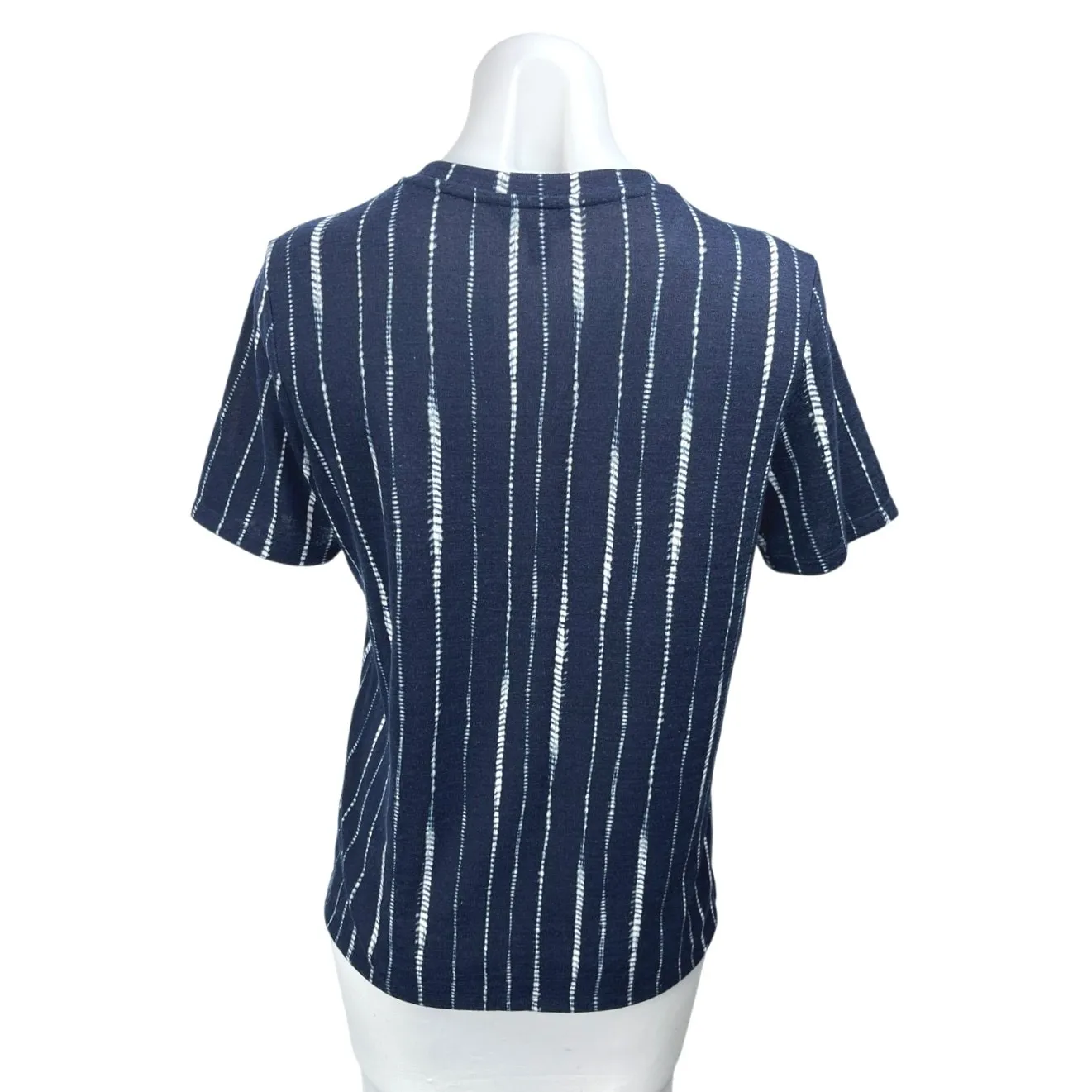Banana Republic Blue Knit Striped Short Sleeve Crew Neck Blouse T Shirt Top Sz S - Image 2
