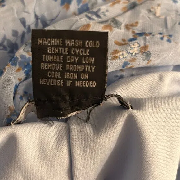 Vintage Womans Dress Size 14 Blue Floral Slip Like Romantic Light‎ Fairy - Image 9