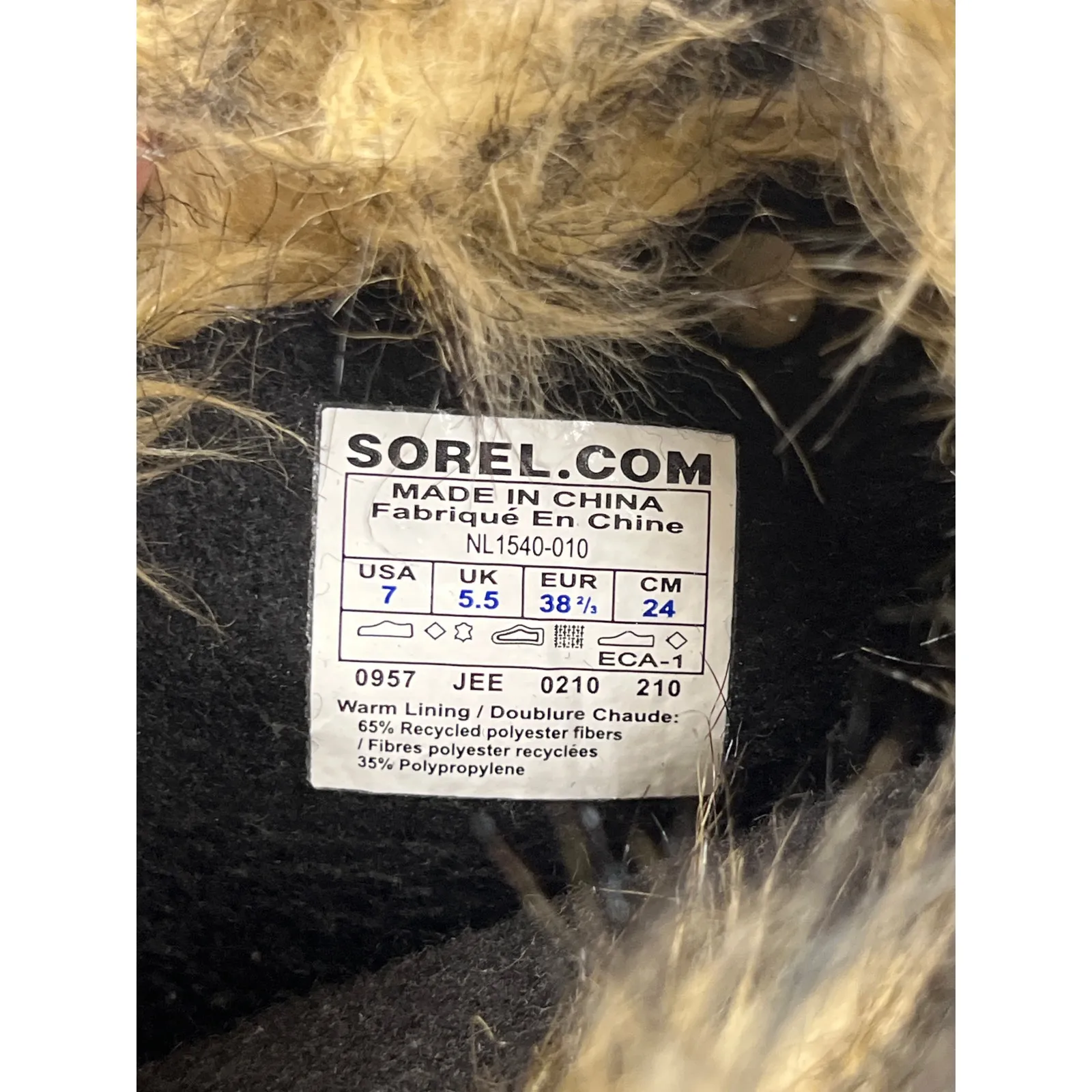 Sorel Joan Of Arctic Black Waterproof Winter Boots Faux Fur Size 7 - Image 2