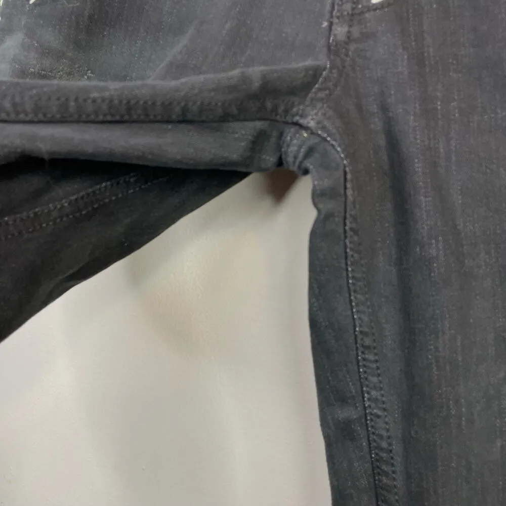 Y2K Antik Denim Black Embroidered Distressed Stretch Bootcut Western Jeans 28 - Image 5