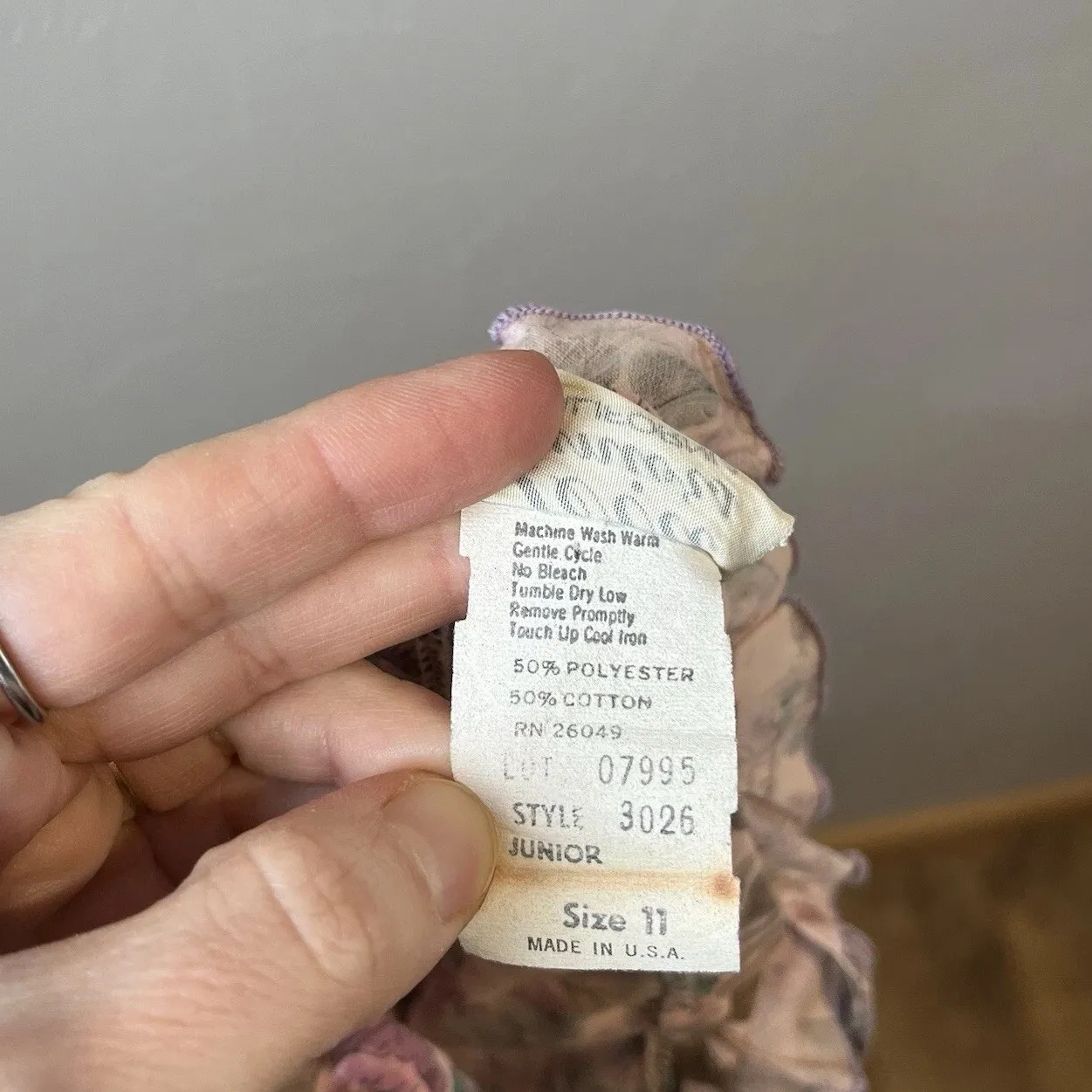 Vtg Women Dress Floral Tiered CottageCore Peasant Coquette Pink Rockabilly Midi Size L - Image 13