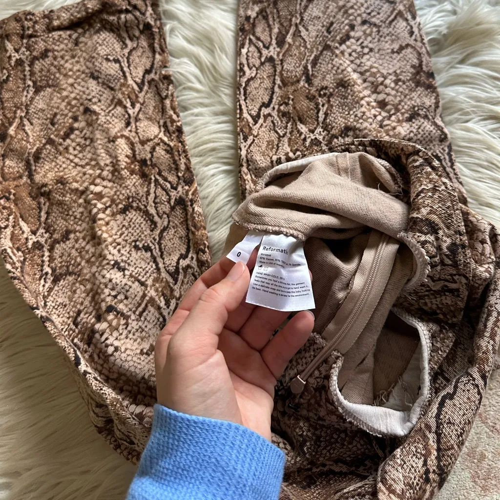 Reformation  The Marlon Pant In Snake Print - Image 6