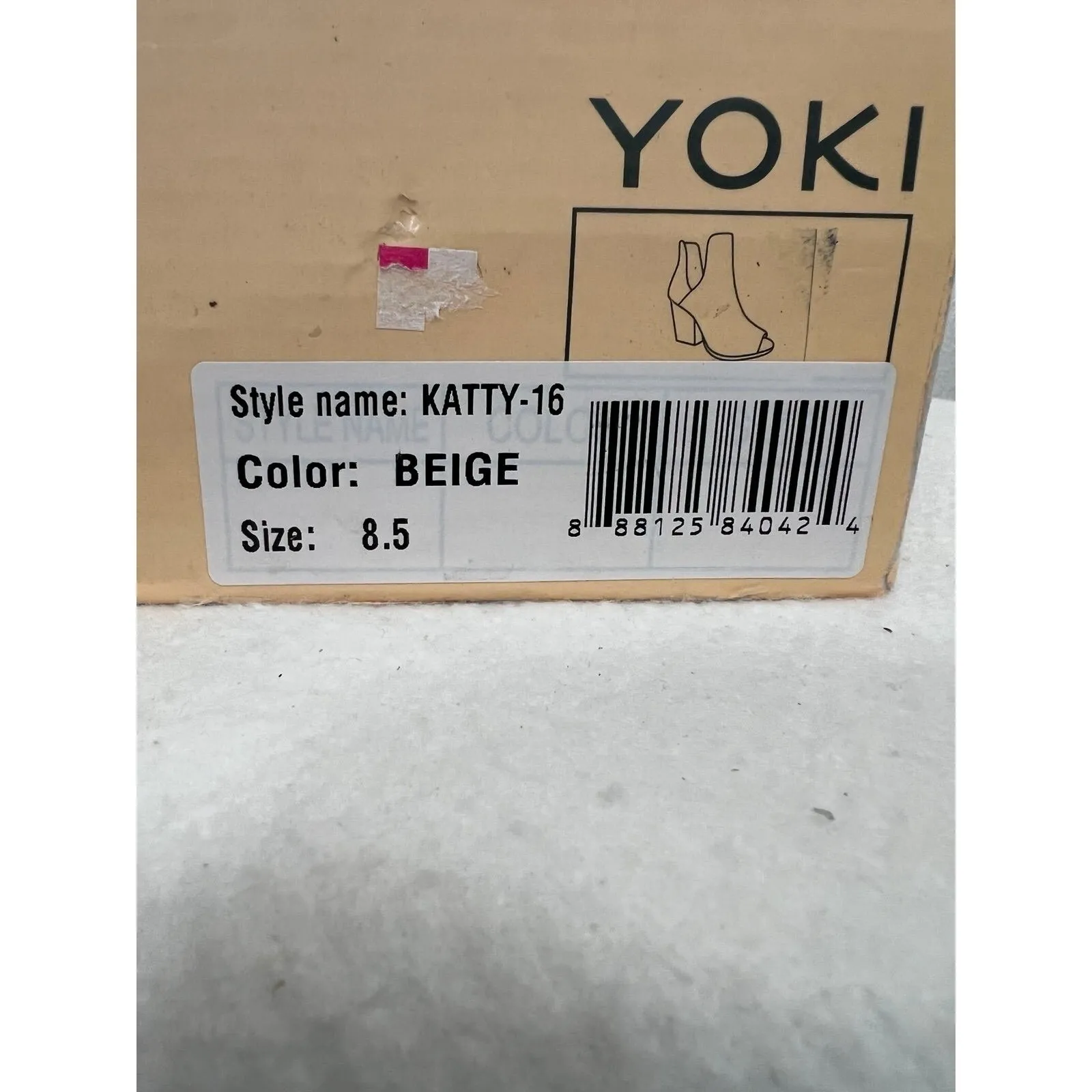 New w/box Yoki Open Toe Slip On Beige Block Sandals W/ Box and Bags‎ Size 8.5M - Image 8