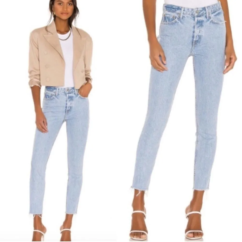 GRLFRND Karolina Frayed High Rise Feel Right Jeans 29 NWT classic preppy - Image 2