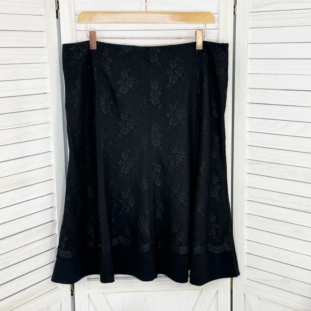 Worthington Lace Overlay Flare‎ Skirt Black Size 14 Career Cocktail Evening - Image 8
