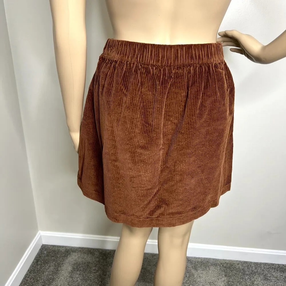 American Eagle Brown Corduroy Mini Skirt - Image 3